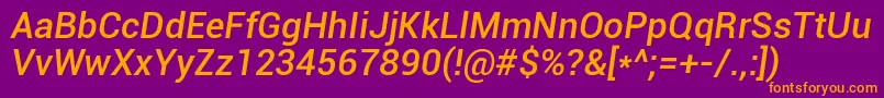 RobotoMediumItalic Font – Orange Fonts on Purple Background