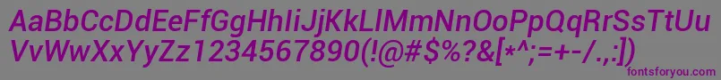RobotoMediumItalic Font – Purple Fonts on Gray Background