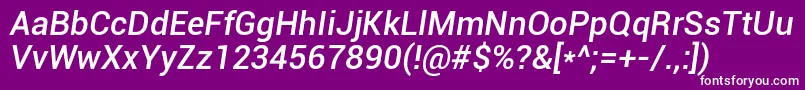 RobotoMediumItalic Font – White Fonts on Purple Background