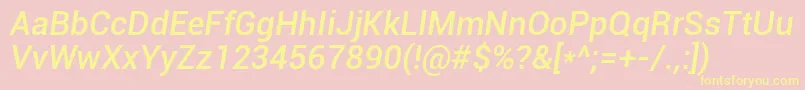 RobotoMediumItalic Font – Yellow Fonts on Pink Background