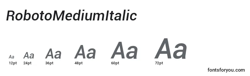 Размеры шрифта RobotoMediumItalic