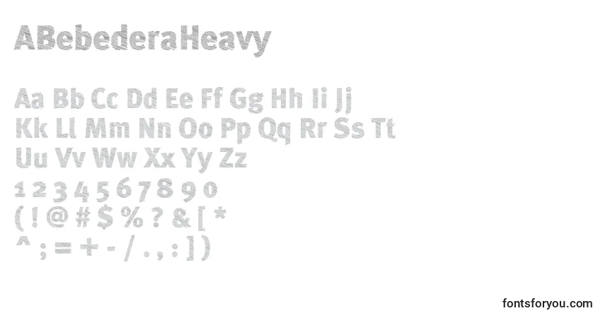 Шрифт ABebederaHeavy – алфавит, цифры, специальные символы