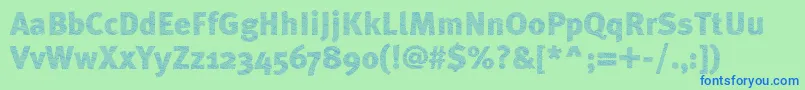 ABebederaHeavy Font – Blue Fonts on Green Background