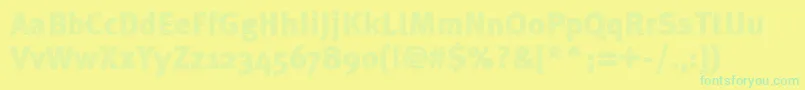 ABebederaHeavy-Schriftart – Grüne Schriften auf gelbem Hintergrund