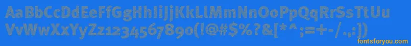 ABebederaHeavy-Schriftart – Orangefarbene Schriften auf blauem Hintergrund