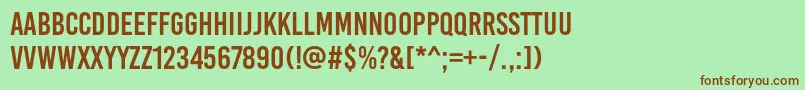 BebaskaiRegular Font – Brown Fonts on Green Background