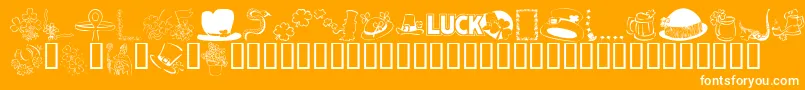 KrBitsOshea-Schriftart – Weiße Schriften auf orangefarbenem Hintergrund