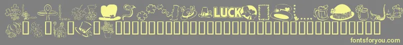 KrBitsOshea-fontti – keltaiset fontit harmaalla taustalla