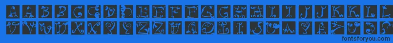 Circusboldsquaresinvers Font – Black Fonts on Blue Background