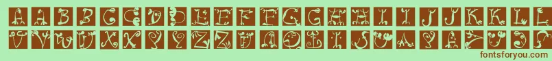 Circusboldsquaresinvers Font – Brown Fonts on Green Background