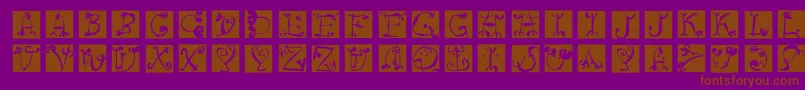 Circusboldsquaresinvers Font – Brown Fonts on Purple Background