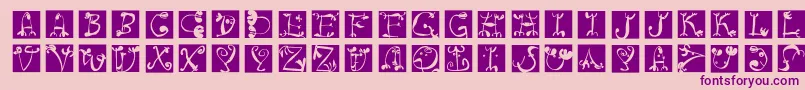 Circusboldsquaresinvers Font – Purple Fonts on Pink Background