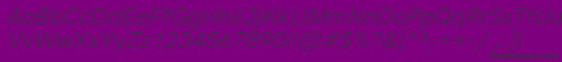 Fonte HkgroteskLightlegacyitalic – fontes pretas em um fundo violeta