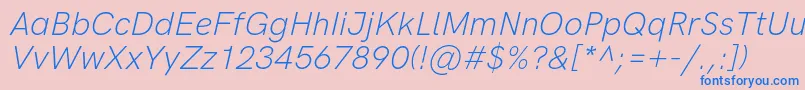 Шрифт HkgroteskLightlegacyitalic – синие шрифты на розовом фоне