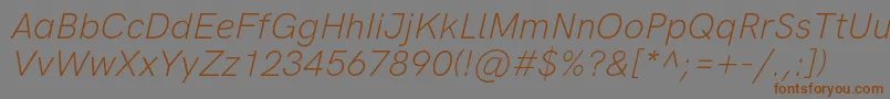 Шрифт HkgroteskLightlegacyitalic – коричневые шрифты на сером фоне