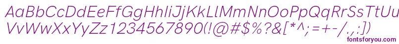 Police HkgroteskLightlegacyitalic – polices violettes