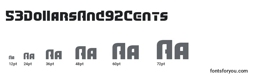 53DollarsAnd92Cents Font Sizes