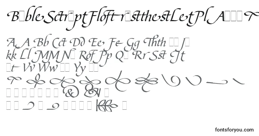 Czcionka BibleScriptFlourishesLetPlain.1.0 – alfabet, cyfry, specjalne znaki