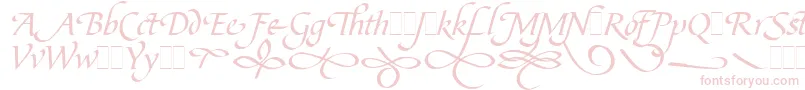 BibleScriptFlourishesLetPlain.1.0-Schriftart – Rosa Schriften auf weißem Hintergrund