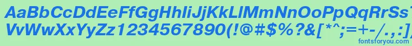 PragmaticamgttBolditalic Font – Blue Fonts on Green Background