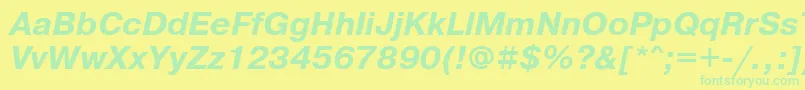 Police PragmaticamgttBolditalic – polices vertes sur fond jaune
