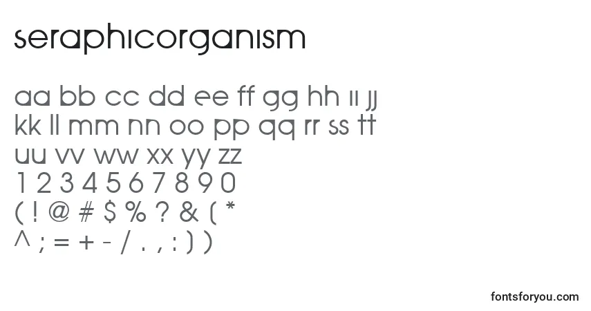 SeraphicOrganism-fontti – aakkoset, numerot, erikoismerkit
