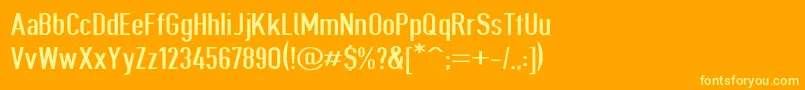 Weitere Informationen zur Giveahootext-Schriftart Giveahootext-Schriftart – Gelbe Schriften auf orangefarbenem Hintergrund