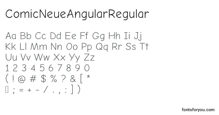 ComicNeueAngularRegularフォント–アルファベット、数字、特殊文字