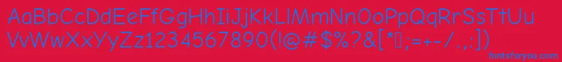 ComicNeueAngularRegular Font – Blue Fonts on Red Background