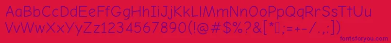 ComicNeueAngularRegular Font – Purple Fonts on Red Background