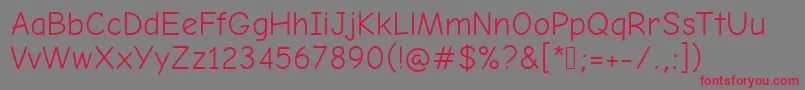 ComicNeueAngularRegular Font – Red Fonts on Gray Background