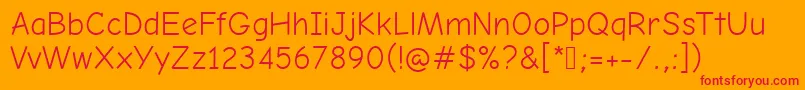 ComicNeueAngularRegular Font – Red Fonts on Orange Background