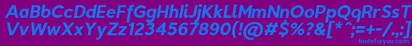 TriompheBolditalic Font – Blue Fonts on Purple Background