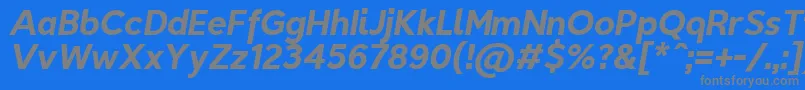 フォントTriompheBolditalic – 青い背景に灰色の文字