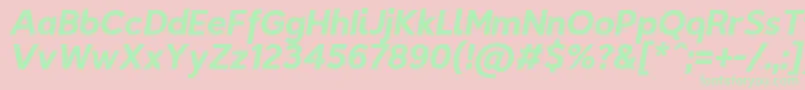 TriompheBolditalic Font – Green Fonts on Pink Background