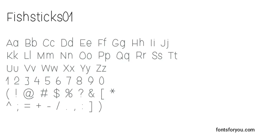 Шрифт Fishsticks01 – алфавит, цифры, специальные символы