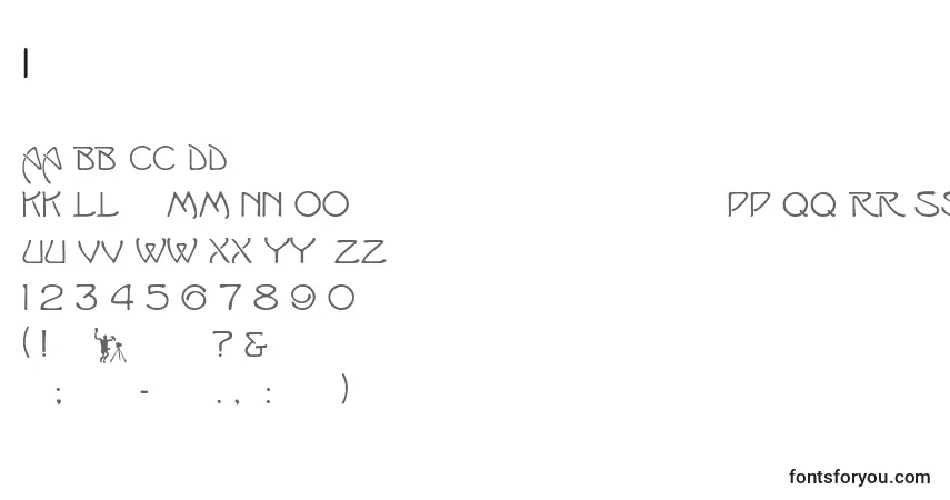 Czcionka Isadora – alfabet, cyfry, specjalne znaki