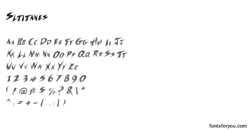 Шрифт Sltitanes – алфавит, цифры, специальные символы