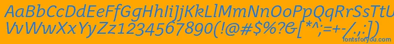 JuvenisbookItalic Font – Blue Fonts on Orange Background