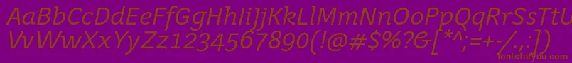 fuente JuvenisbookItalic – Fuentes Marrones Sobre Fondo Morado