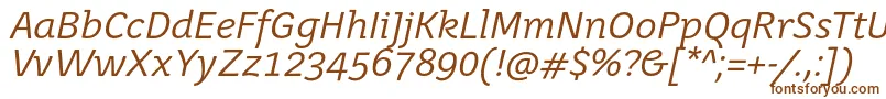 JuvenisbookItalic Font – Brown Fonts on White Background