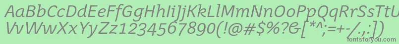 JuvenisbookItalic Font – Gray Fonts on Green Background