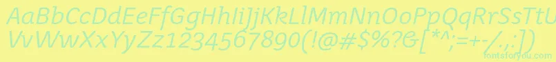 JuvenisbookItalic Font – Green Fonts on Yellow Background