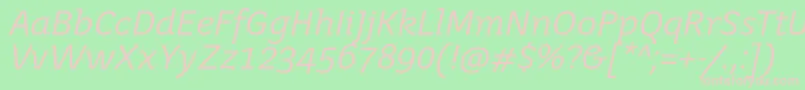 JuvenisbookItalic Font – Pink Fonts on Green Background