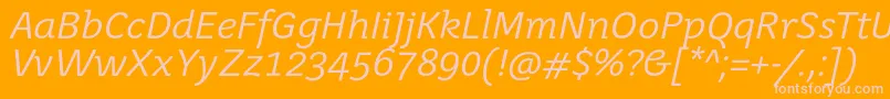 JuvenisbookItalic Font – Pink Fonts on Orange Background