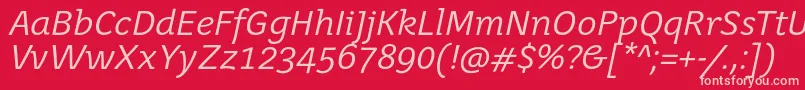 JuvenisbookItalic Font – Pink Fonts on Red Background