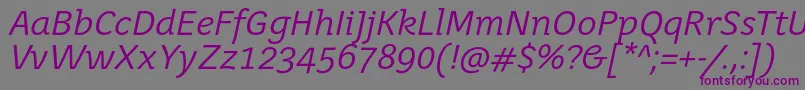 JuvenisbookItalic Font – Purple Fonts on Gray Background