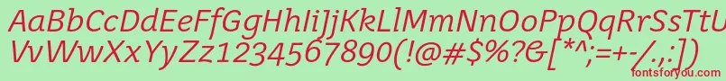 fuente JuvenisbookItalic – Fuentes Rojas Sobre Fondo Verde
