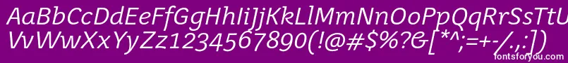 JuvenisbookItalic Font – White Fonts on Purple Background