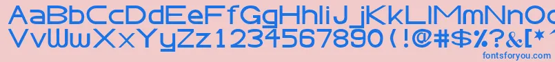 フォントAbteciaBasicSansSerifFont – ピンクの背景に青い文字